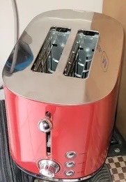 Grille pain double rouge et gris 