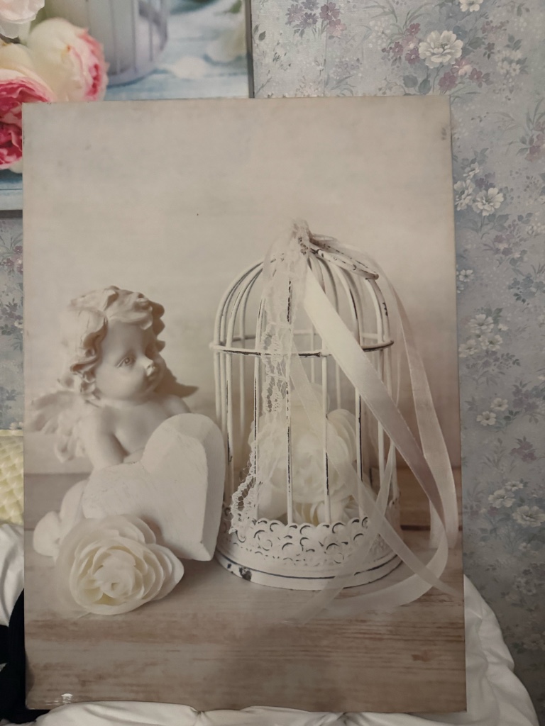 Tableaux en toile ange et cœur 